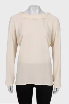 Silk blouse with long sleeves