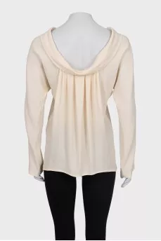 Silk blouse with long sleeves
