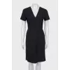 Black V-neck dress