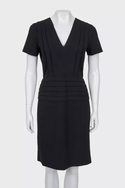 Black V-neck dress