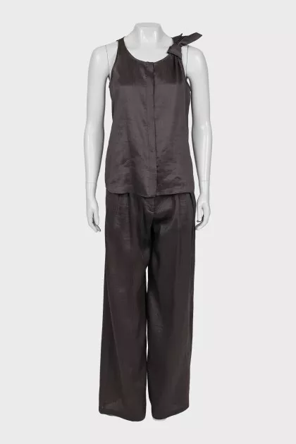 Brown striped suit