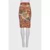 Fitted skirt in signature print