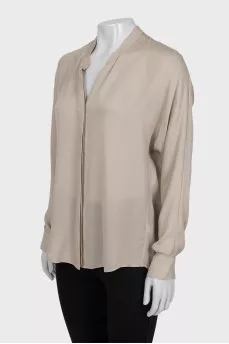 Gray silk blouse