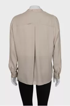 Gray silk blouse