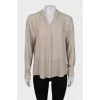 Gray silk blouse