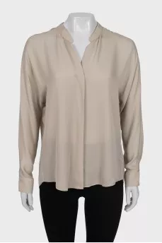 Gray silk blouse