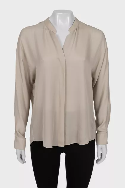 Gray silk blouse