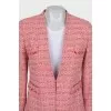 Tweed jacket with fringe