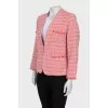 Tweed jacket with fringe