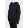 Black hoodie with print on sleeve