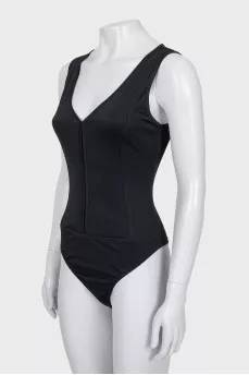 Black bodysuit with tag