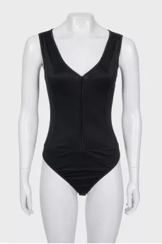 Black bodysuit with tag