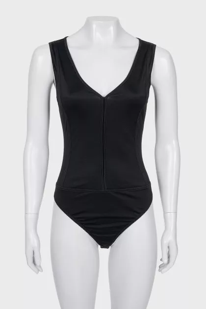 Black bodysuit with tag