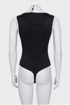 Black bodysuit with tag