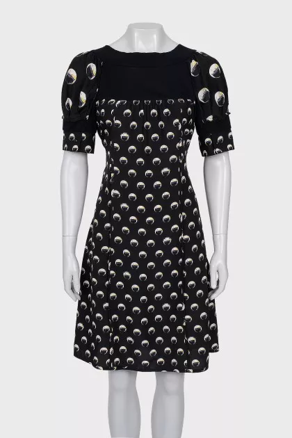 Black Print Dress