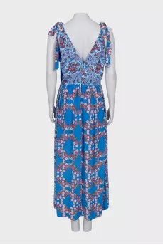 Printed dress with ties