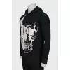 Men's hoodie with print and rhinestones