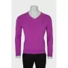 Men's purple jumper with embroidery