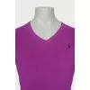 Men's purple jumper with embroidery