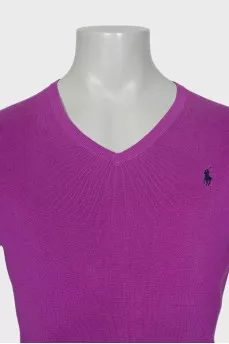Men's purple jumper with embroidery
