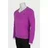 Men's purple jumper with embroidery