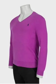 Men's purple jumper with embroidery