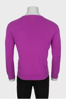 Men's purple jumper with embroidery