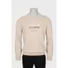 Men's cashmere jumper with embroidery