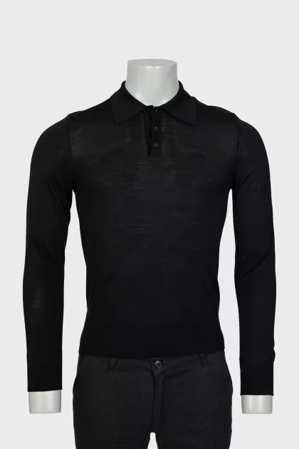 Men's wool polo jumper