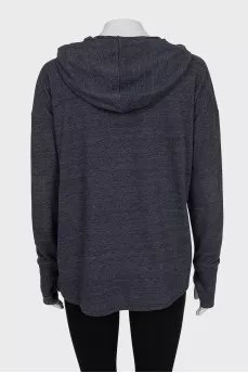Gray hoodie with brand logo