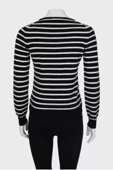 Striped jumper with short pile