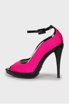 Pink patent leather heels