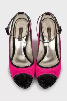 Pink patent leather heels