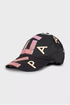 Men's cap with branded print