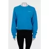 Cropped sweatshirt with embossed print