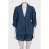 Denim suit with patch pockets