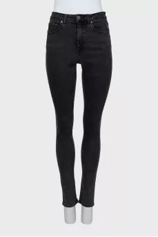 Grey high waist skinny jeans
