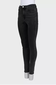 Grey high waist skinny jeans