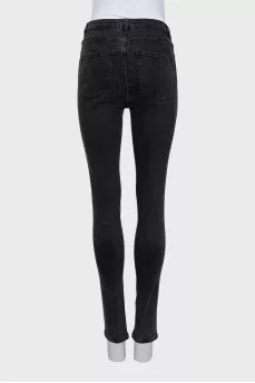 Grey high waist skinny jeans