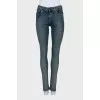 Light blue mid rise skinny jeans