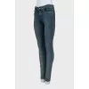 Light blue mid rise skinny jeans