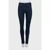 Dark blue high waist skinny jeans