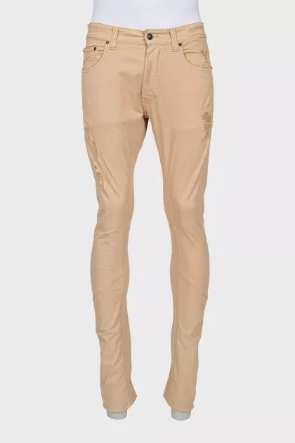 Men's jeans with raised seams