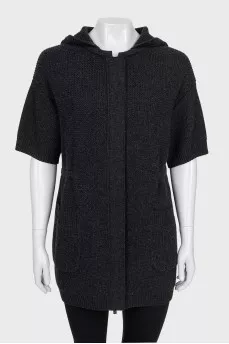 Short sleeve cashmere cardigan
