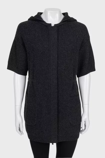 Short sleeve cashmere cardigan