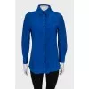 Blue leather shirt