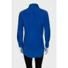 Blue leather shirt