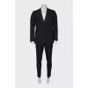 Men's black wool suit