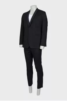Men's black wool suit