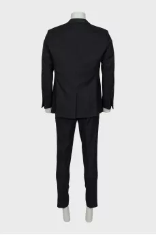 Men's black wool suit